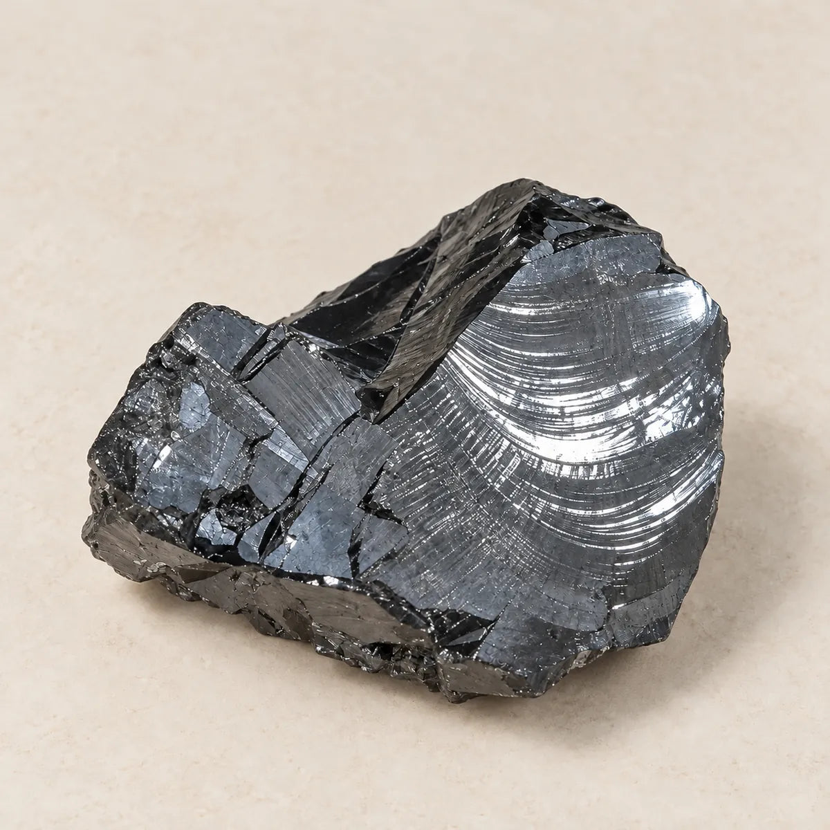 Frammento grezzo di shungite Elite dai riflessi argento e grafite